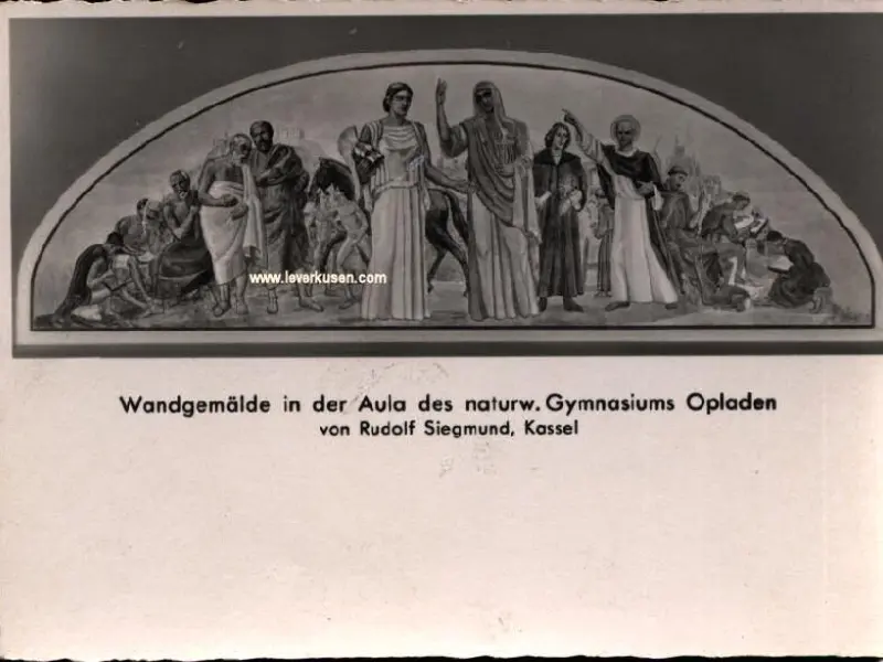 Wandgemälde in der Aula des naturw. Gymnasiums Opladen