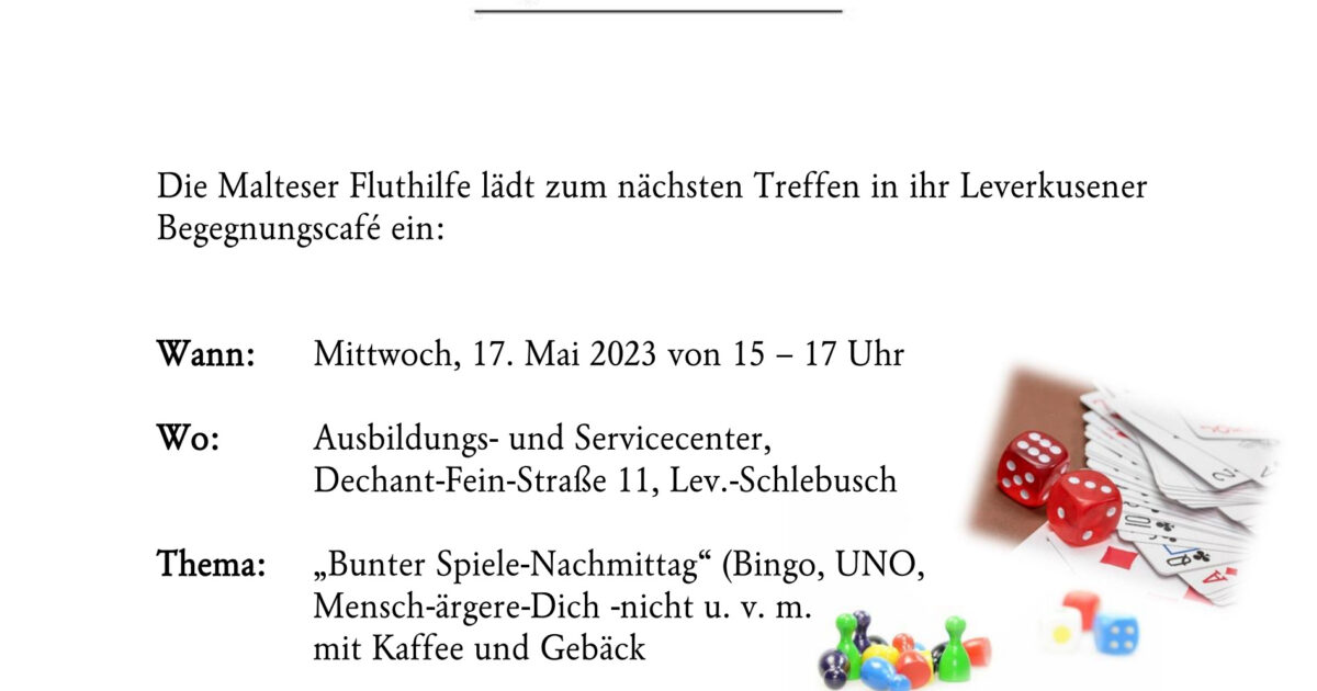 Aushang Cafe Leuchtturm Leverkusen im Mai 2023