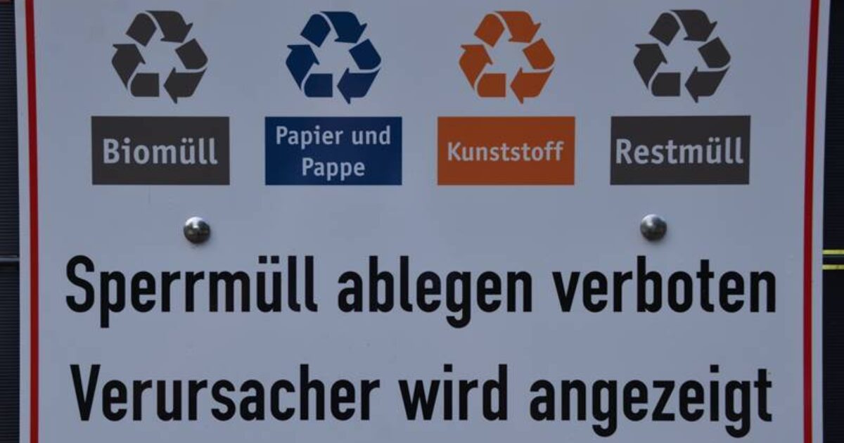 Sperrmülöl ablegen verboten